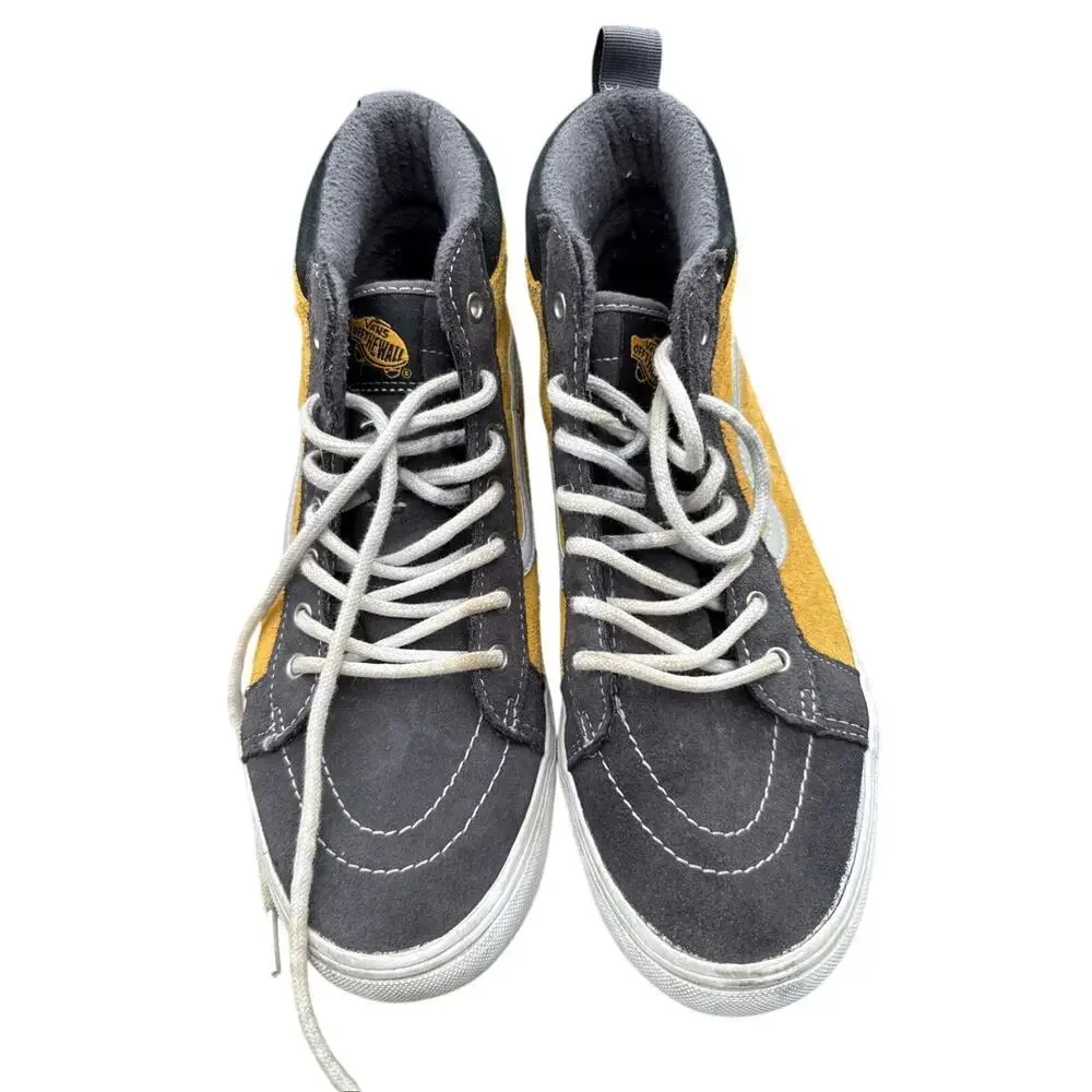 Vans Sk8 Hi Top MTE Juniors 7 Yellow Gray suede shoes Skate Shoes Sneakers